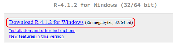 Screenshot of Windows Installation Link